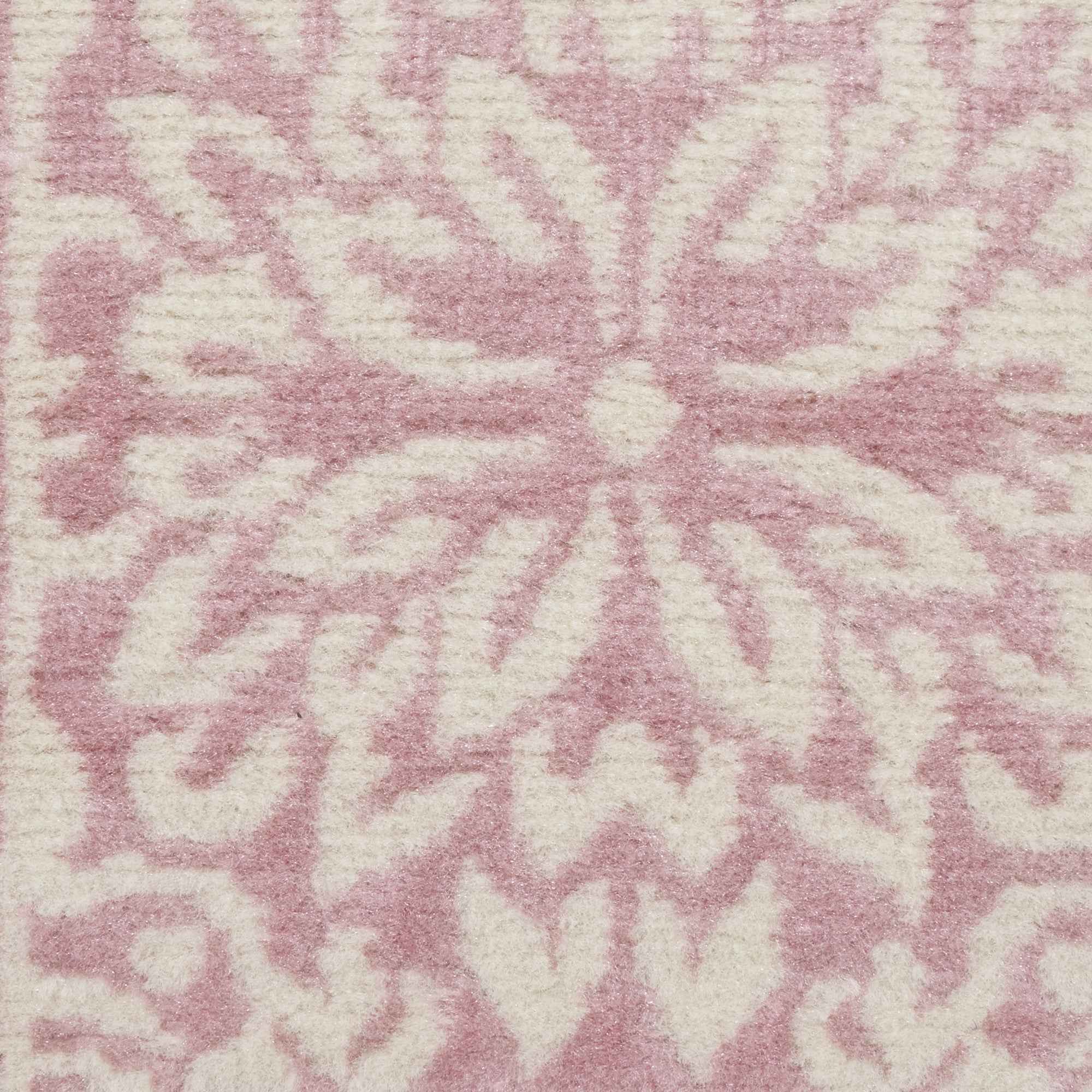 2' X 4' Pink Floral Power Loom Area Rug