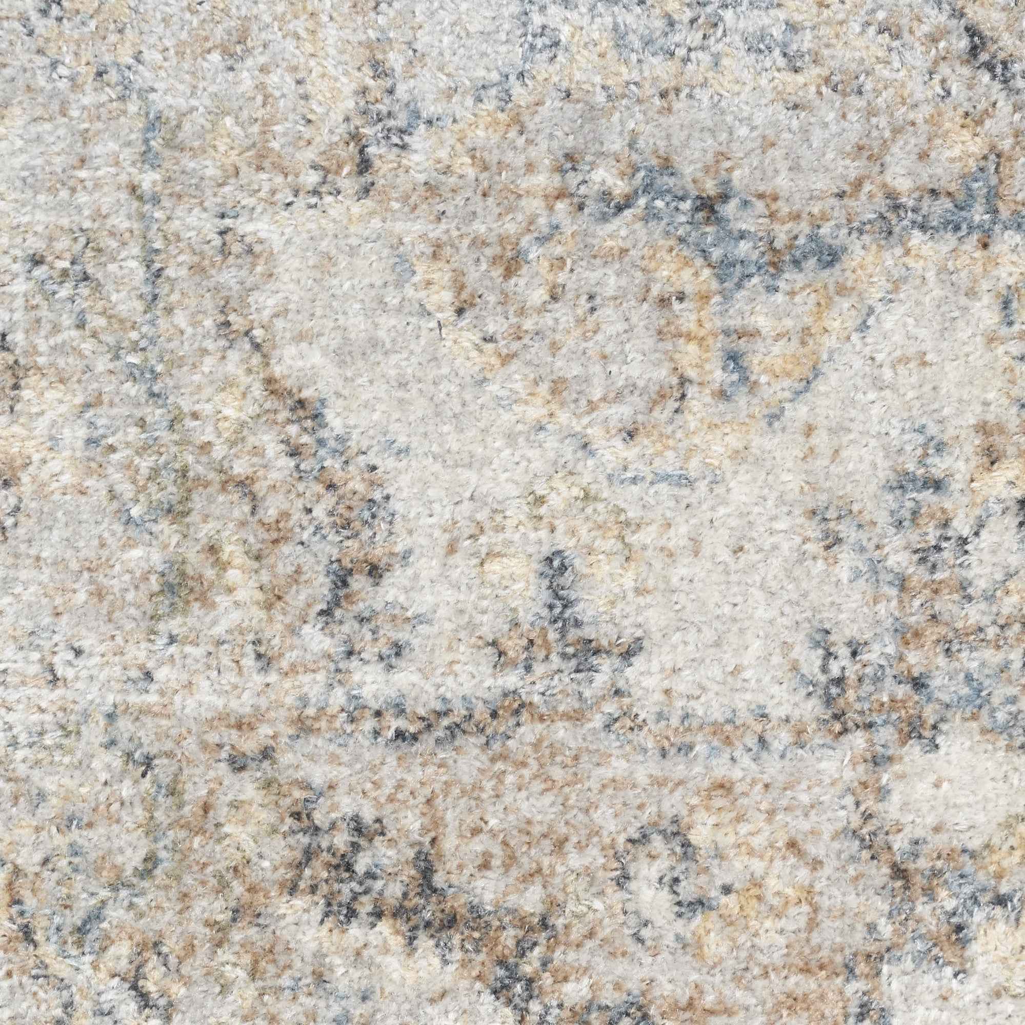 5' X 7' Silver Oriental Power Loom Washable Area Rug