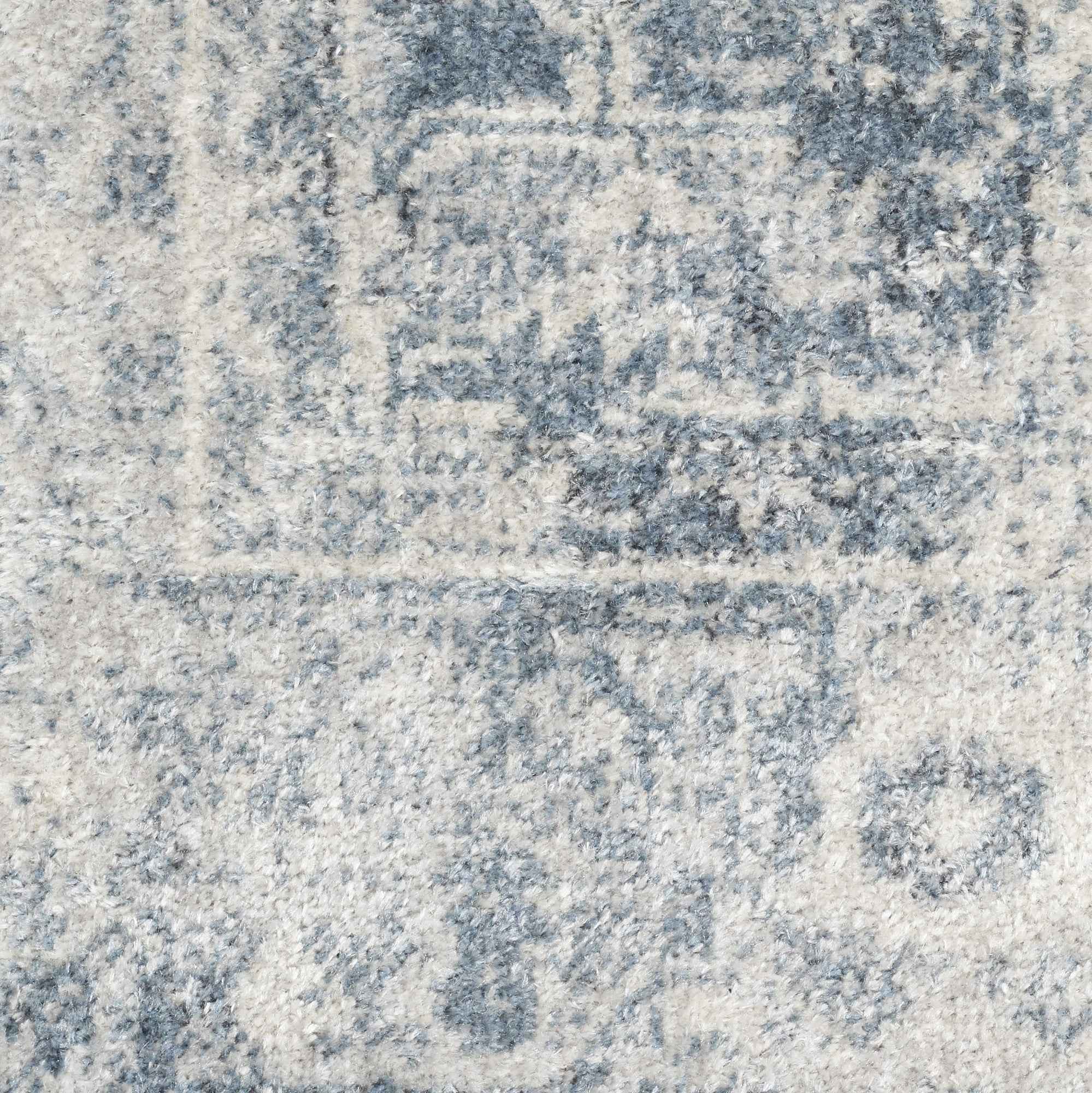 5' X 7' Blue Oriental Power Loom Distressed Washable Area Rug