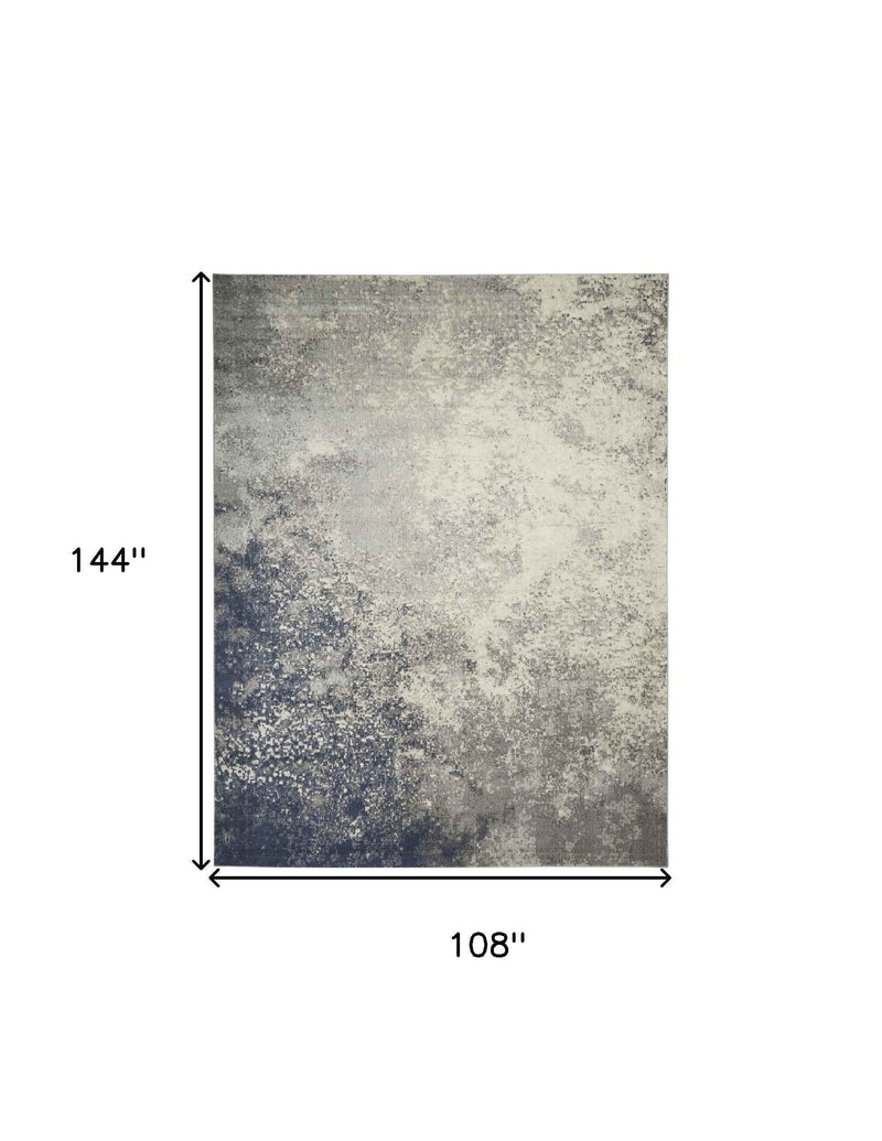 9' x 12' Black Abstract Power Loom Area Rug