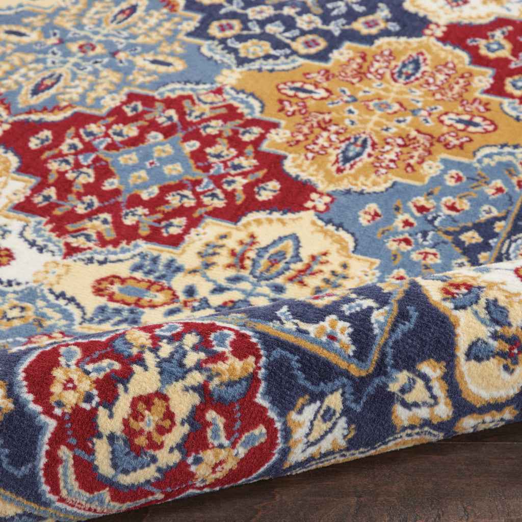 8' X 10' Red Damask Power Loom Area Rug