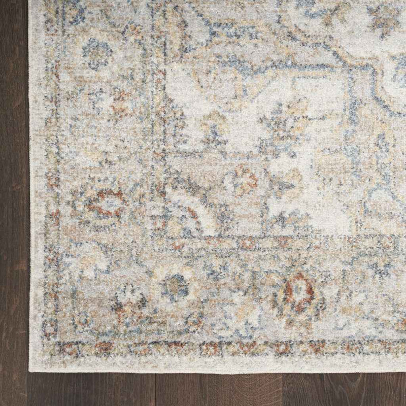 3' X 5' Gray Oriental Power Loom Washable Area Rug