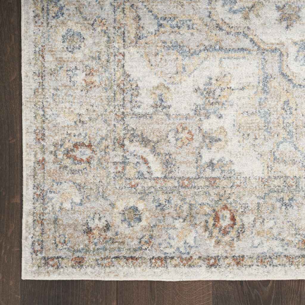 8' X 10' Gray Oriental Power Loom Washable Area Rug