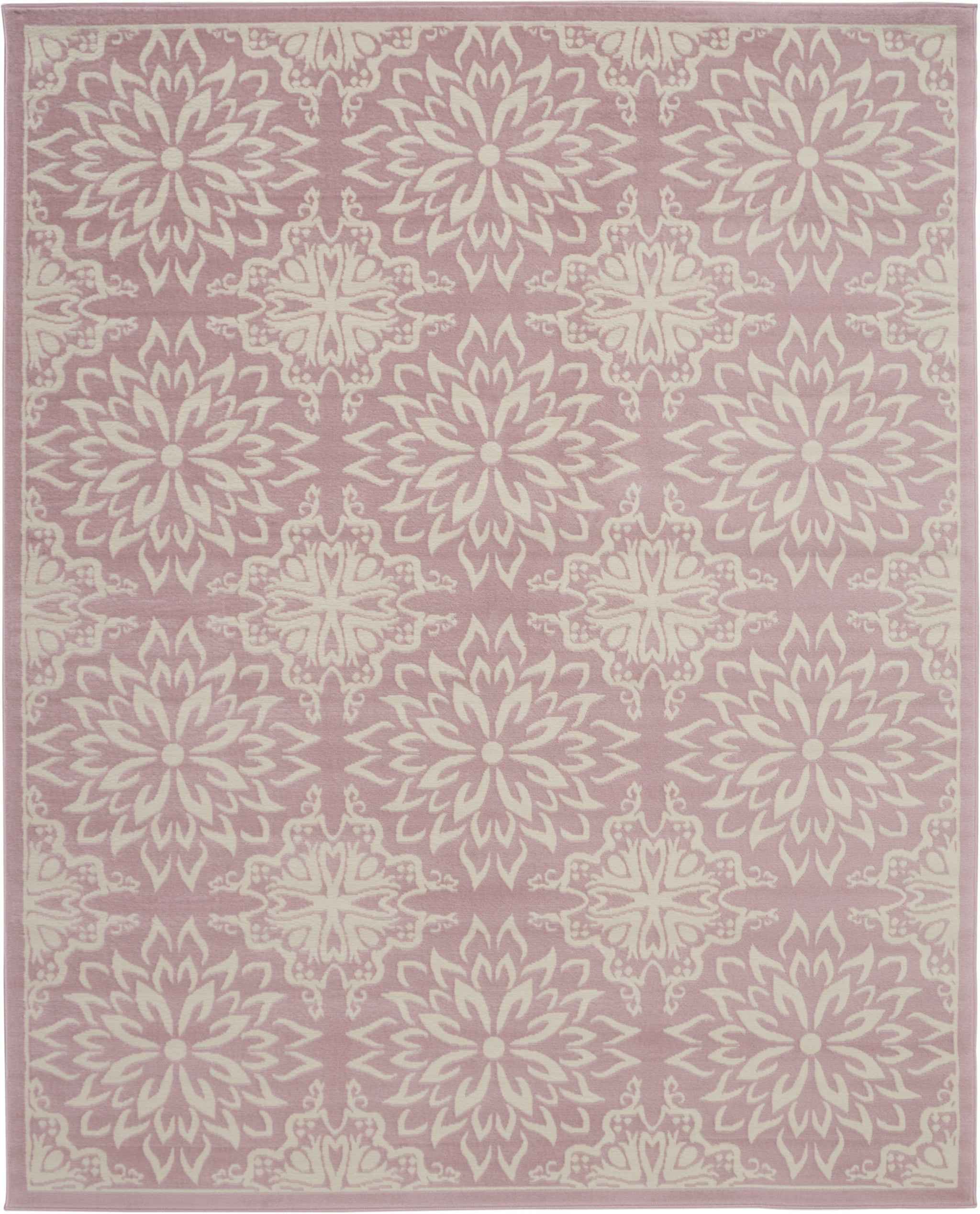 8' X 10' Pink Floral Power Loom Area Rug