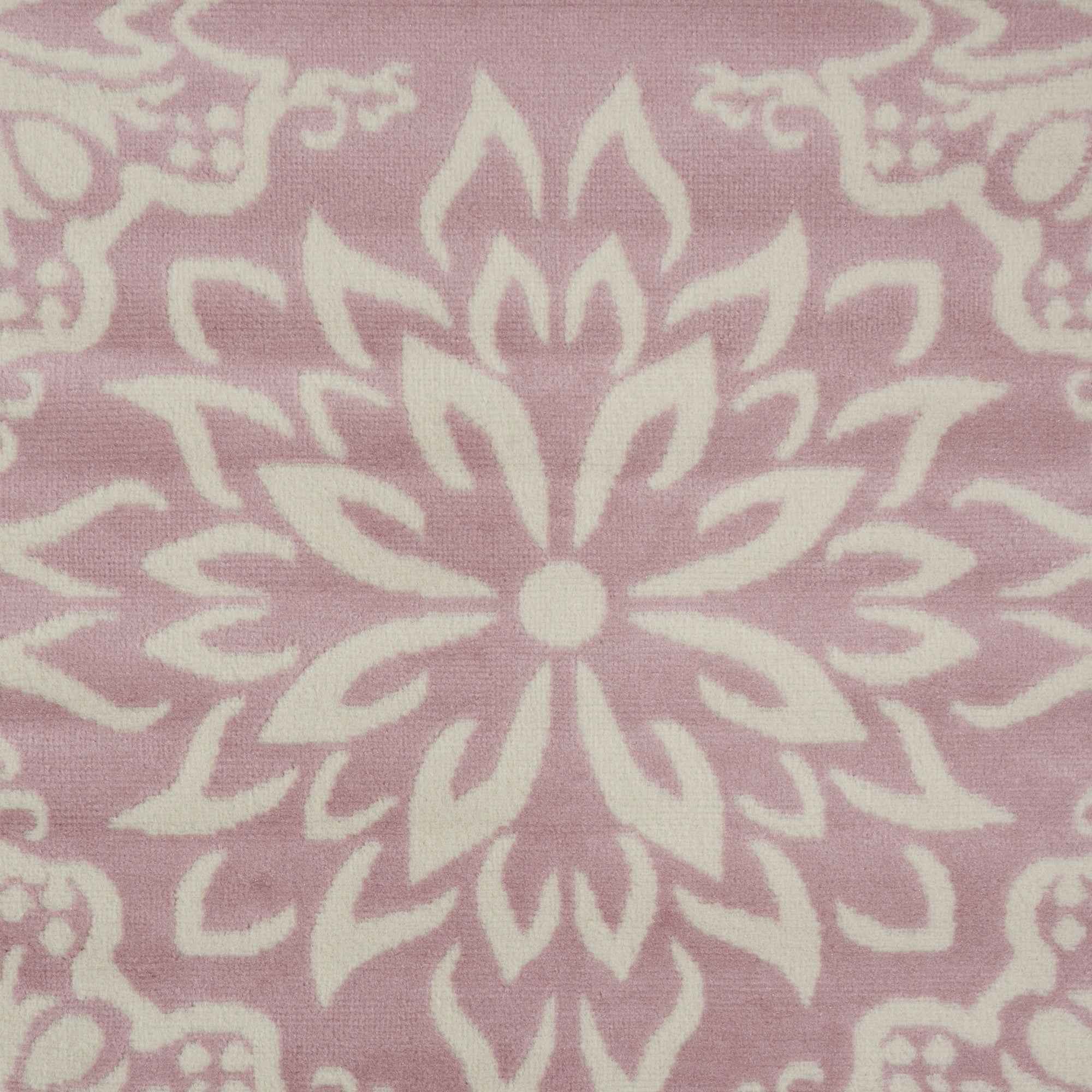 8' X 10' Pink Floral Power Loom Area Rug
