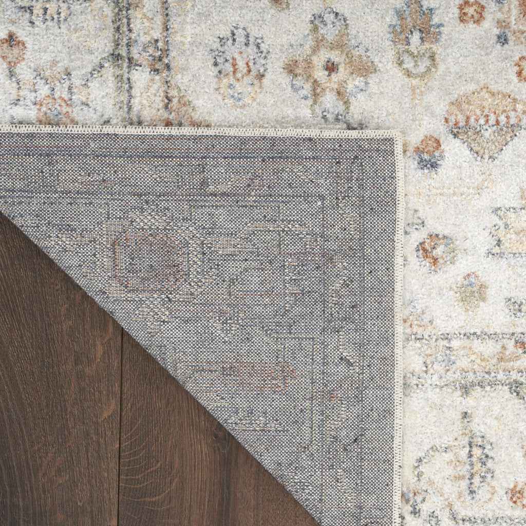 7' X 9' Gray Oriental Power Loom Distressed Washable Area Rug