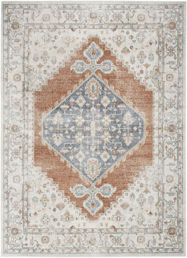 5' X 7' Gray Oriental Power Loom Distressed Washable Area Rug