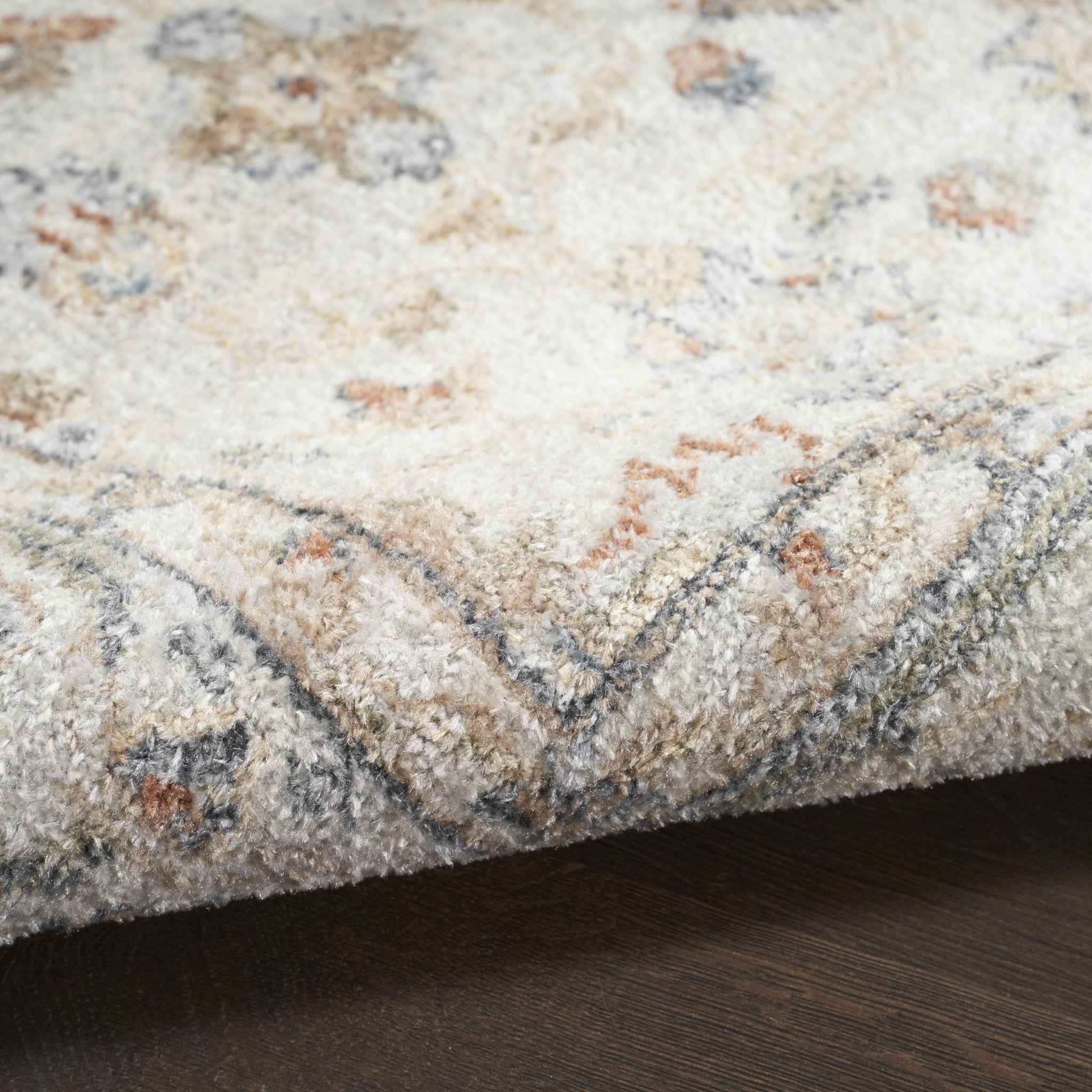 5' X 7' Gray Oriental Power Loom Distressed Washable Area Rug