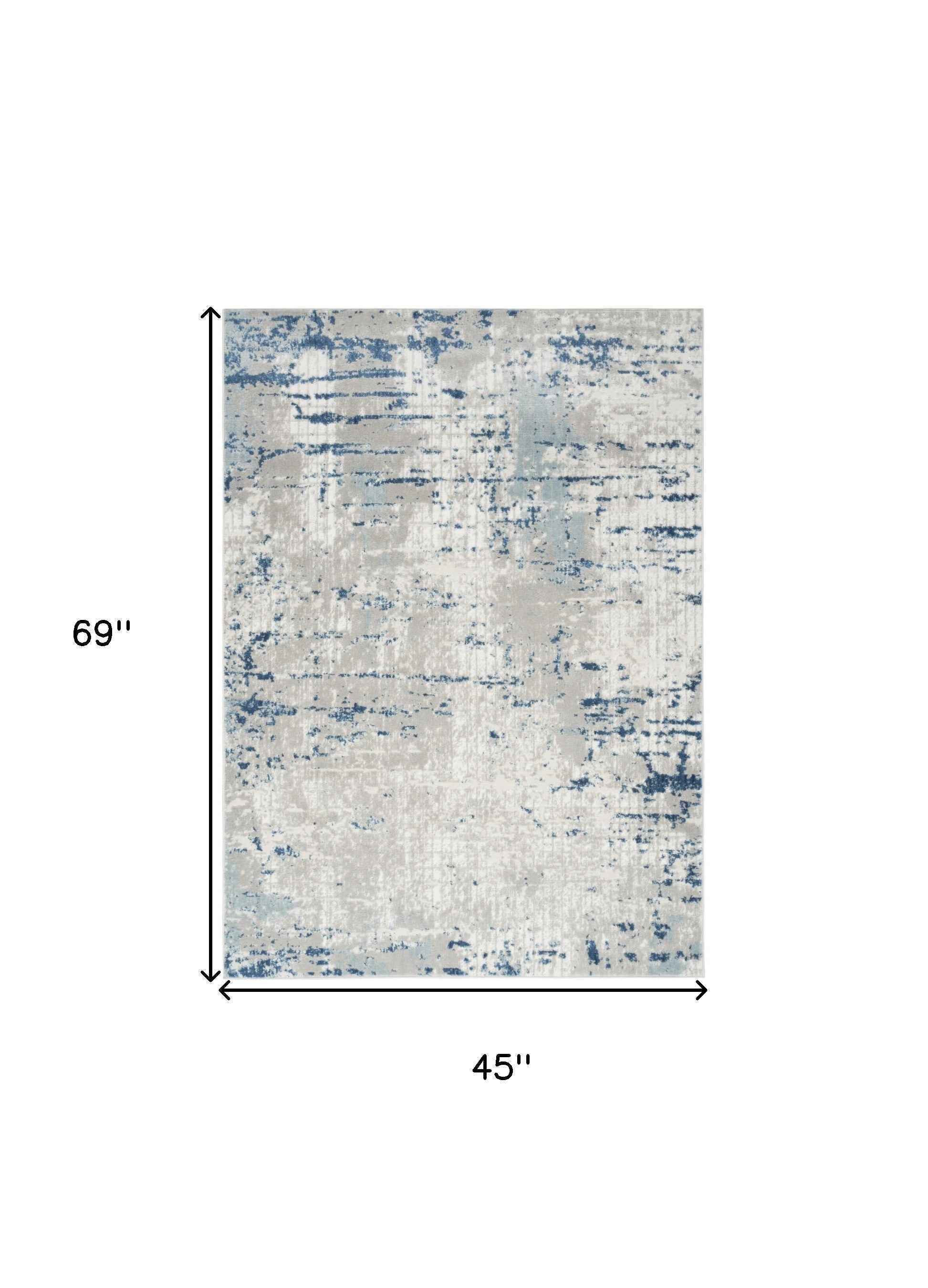 4' x 6' Ivory Abstract Power Loom Area Rug
