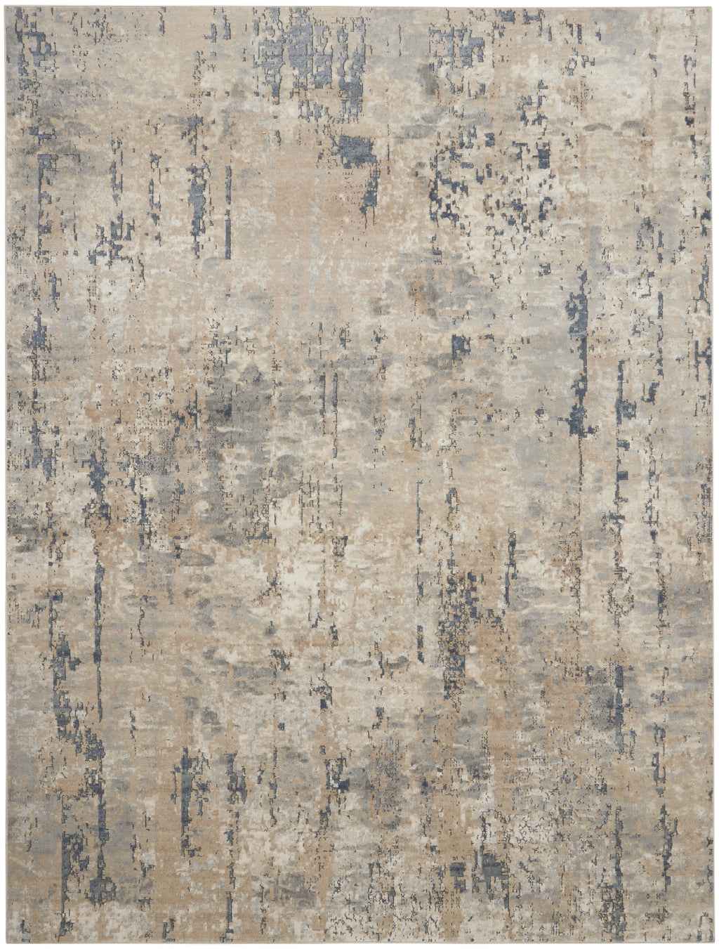 10' x 14' Beige Abstract Power Loom Area Rug