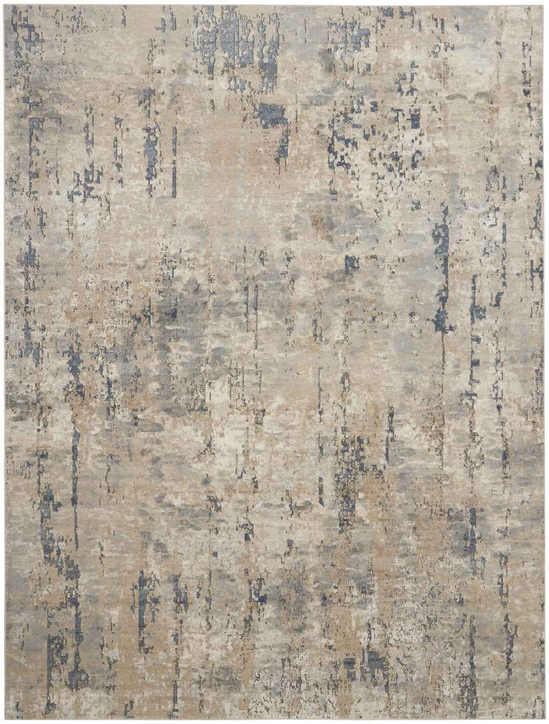 10' x 14' Beige Abstract Power Loom Area Rug