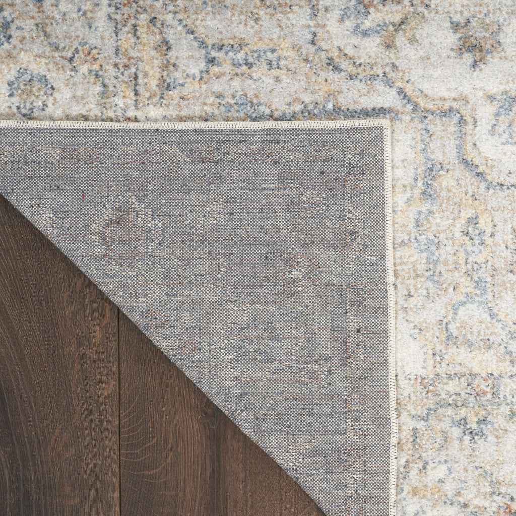 7' X 9' Gray Oriental Power Loom Washable Area Rug
