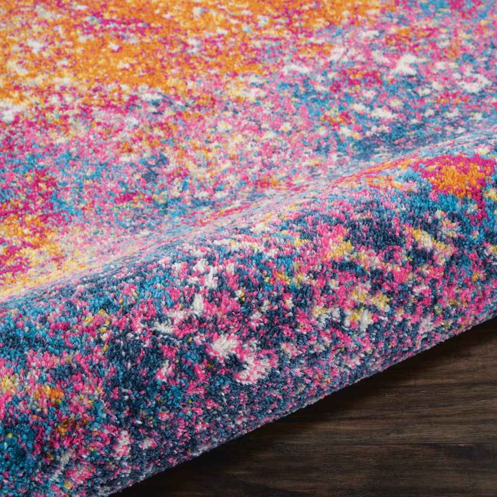 Blue Abstract Power Loom Area Rug