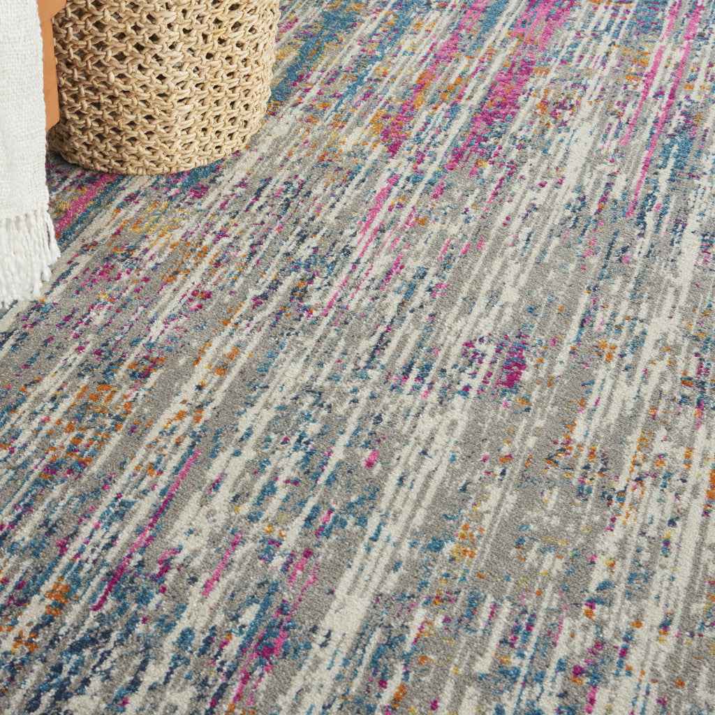 9' x 12' Ivory Abstract Power Loom Area Rug