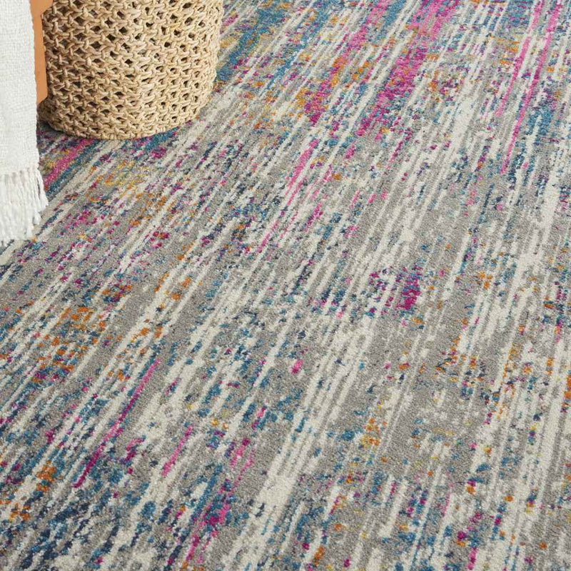 9' x 12' Ivory Abstract Power Loom Area Rug