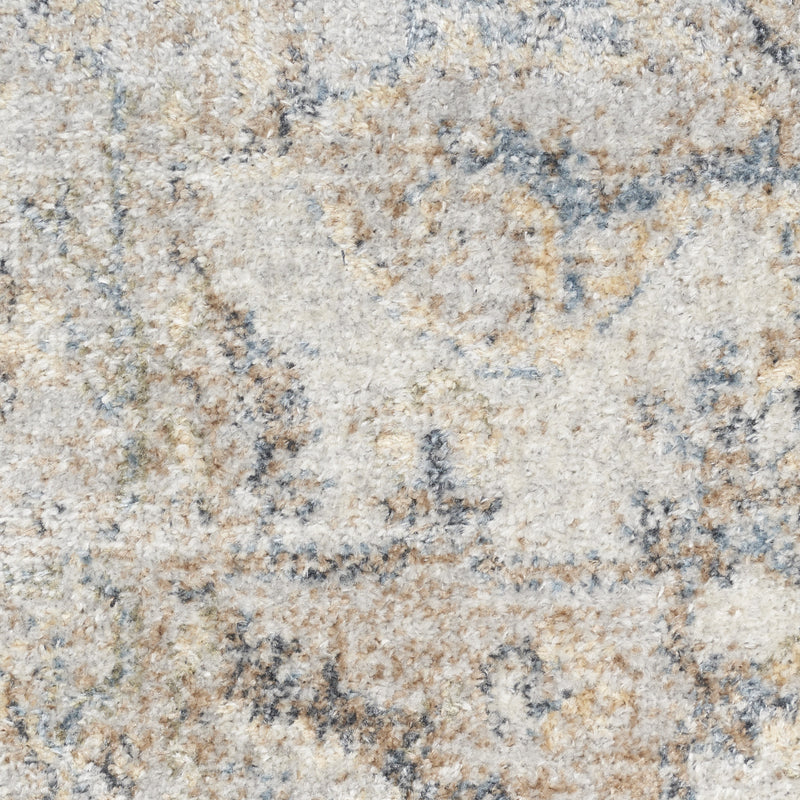 4' X 6' Silver Oriental Power Loom Washable Area Rug