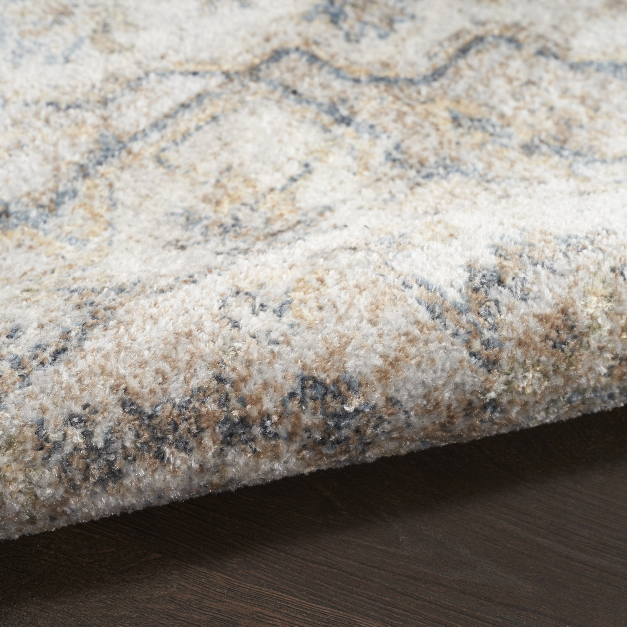 4' X 6' Silver Oriental Power Loom Washable Area Rug