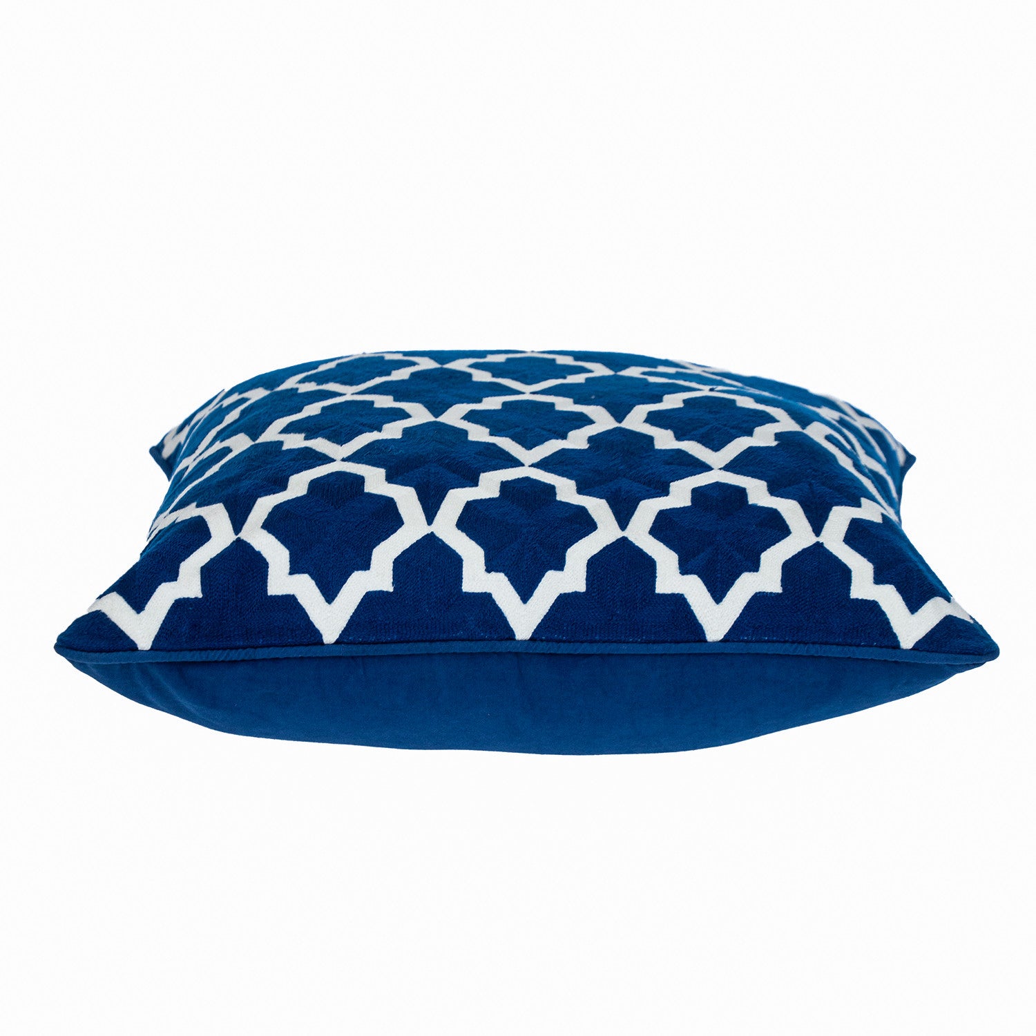 20" Blue and White Geometric Cotton Throw Pillow - Home & Garden