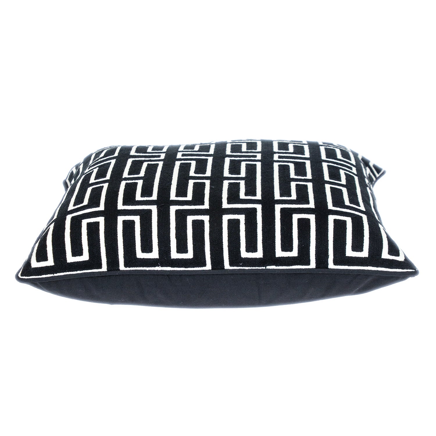 20" X 20" Black Geometric Cotton Zippered Pillow - Home & Garden