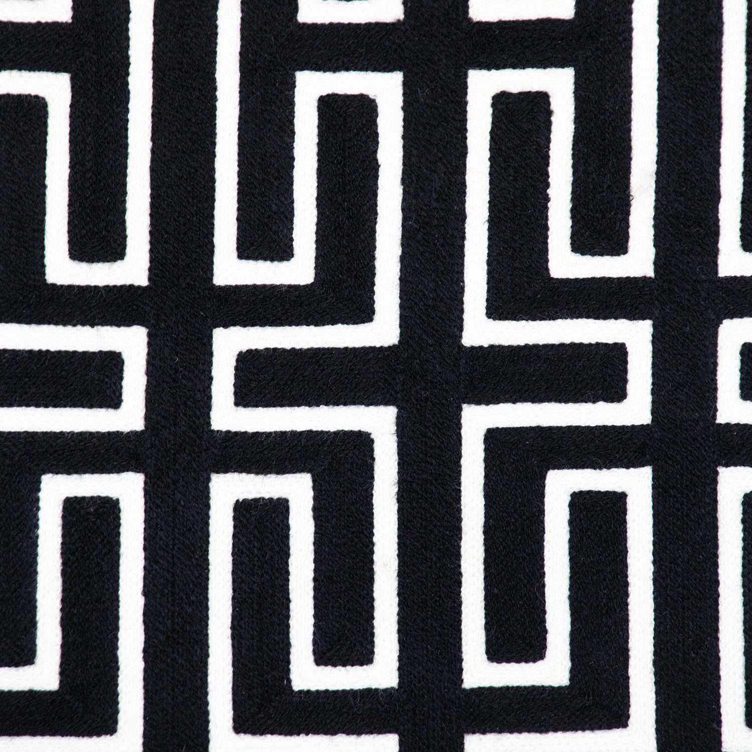 20" X 20" Black Geometric Cotton Zippered Pillow - Home & Garden
