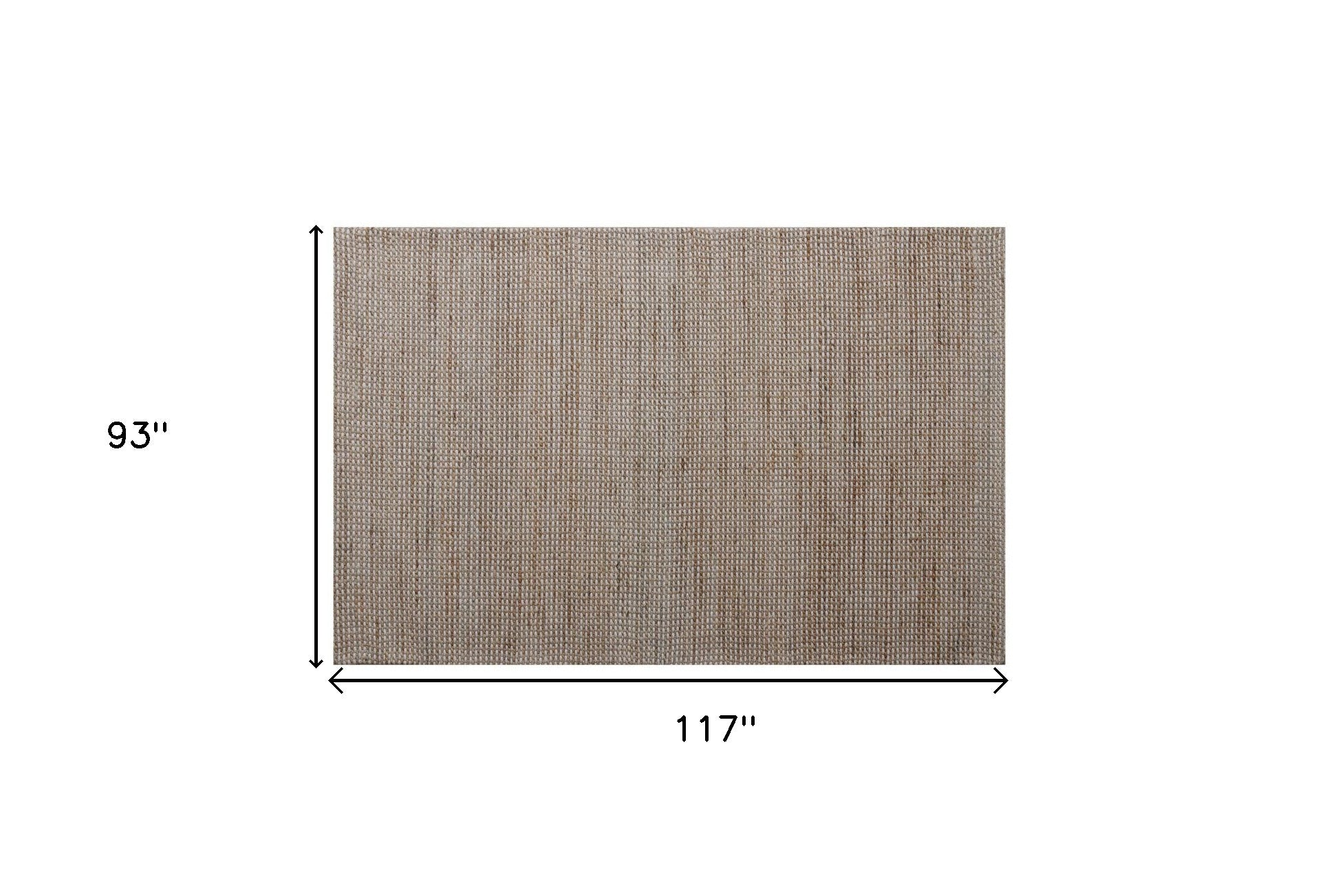 8' X 10' Beige Striped Hand Woven Area Rug - Home Decor