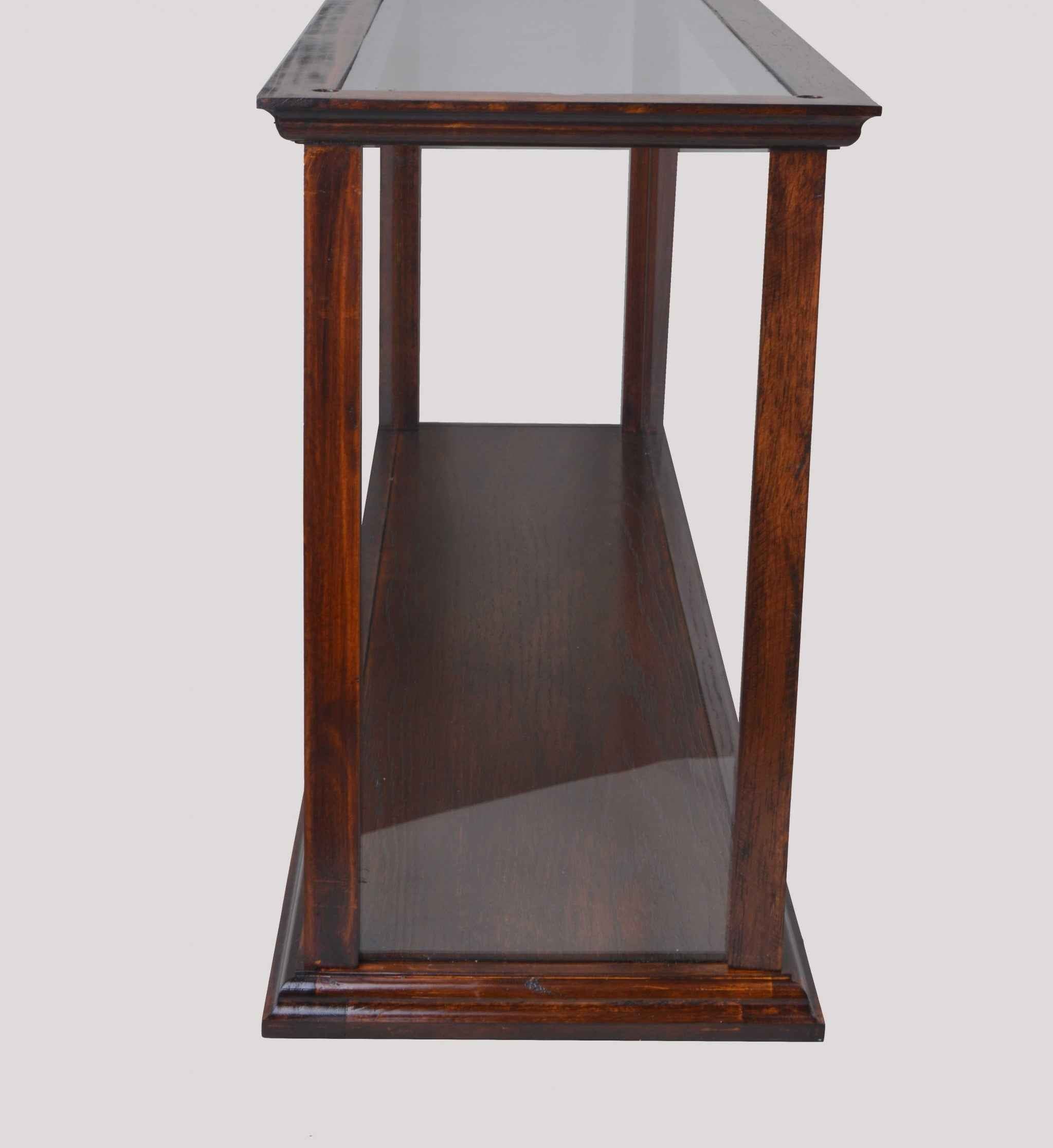 10" Dark Brown And Clear Glass Standard Display Stand