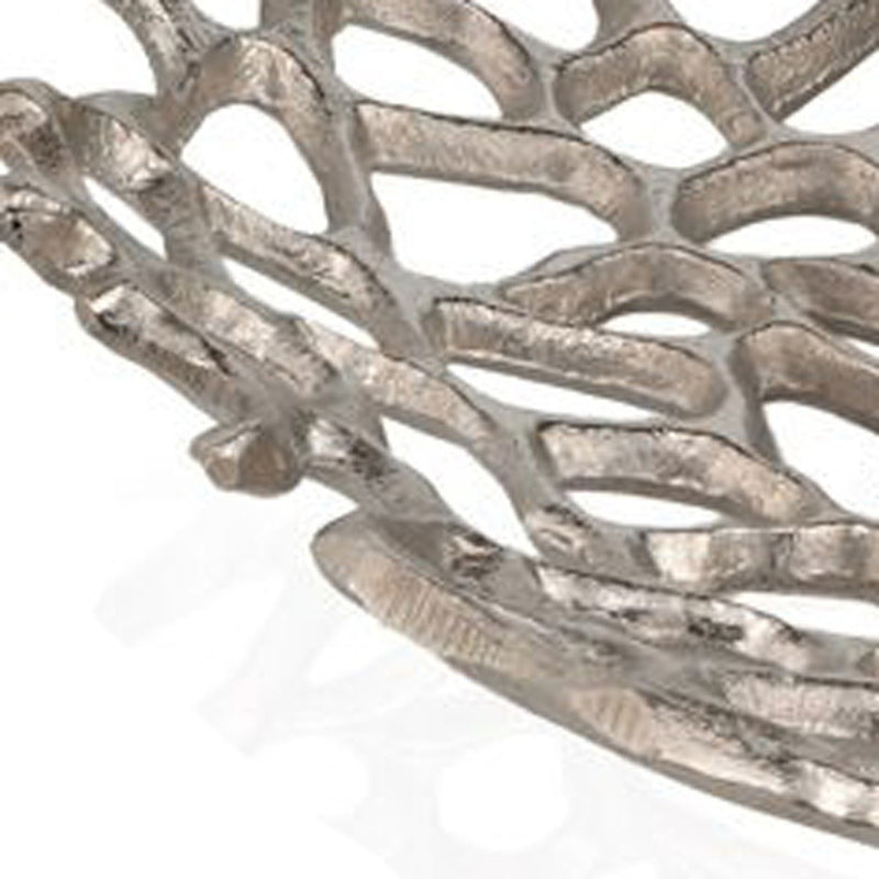 15" Silver Aluminum Coral Decorative Bowl - Kitchen & Dining