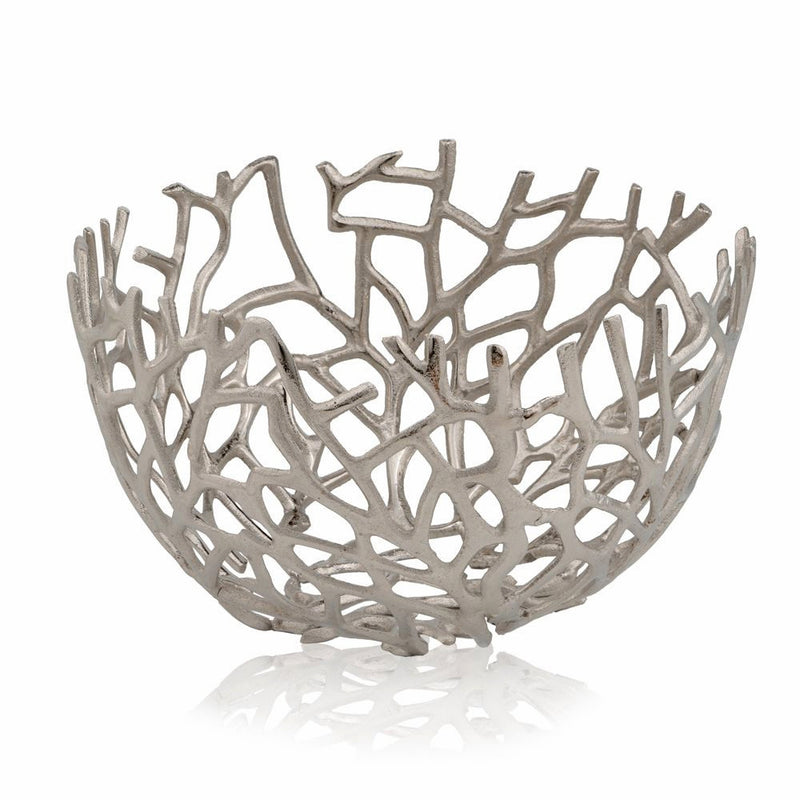 15" Silver Aluminum Twigs Centerpiece Bowl - Kitchen & Dining
