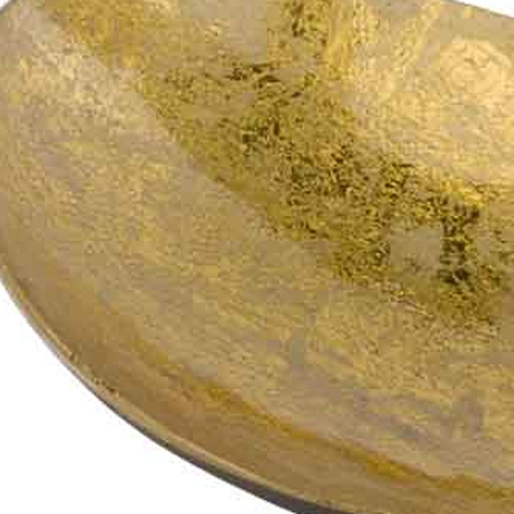 11" Gold and Bronze Aluminum Oval Centerpiece Bowl - Kitchen & Dining