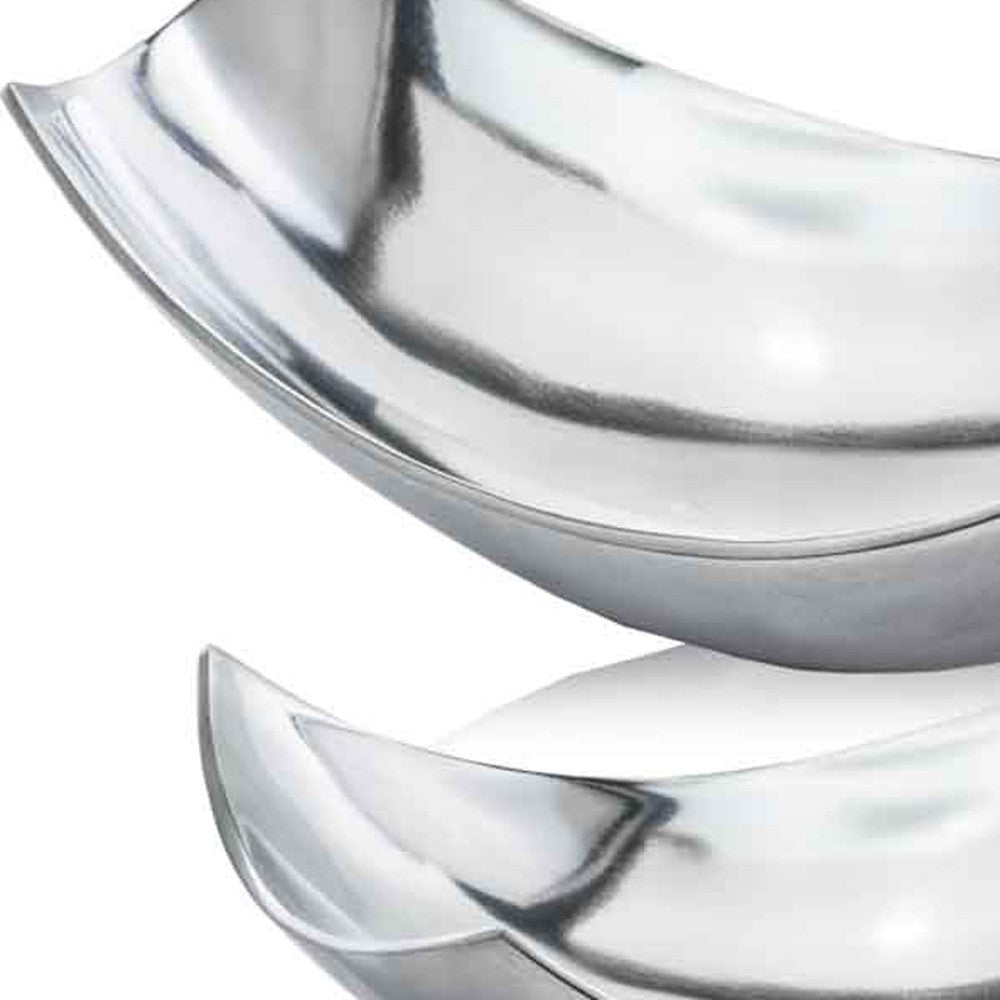17" Silver Aluminum Scoop Centerpiece Bowl - Kitchen & Dining