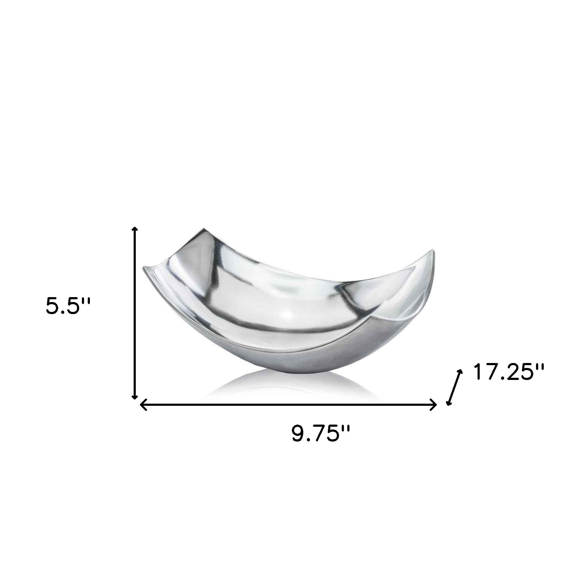 17" Silver Aluminum Scoop Centerpiece Bowl - Kitchen & Dining