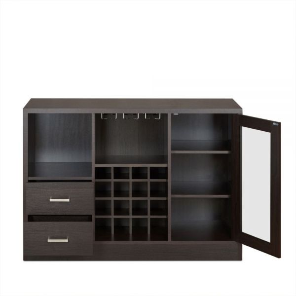47" Espresso Solid Wood Frame With Five Shelves And Two Drawers - Kitchen & Dining