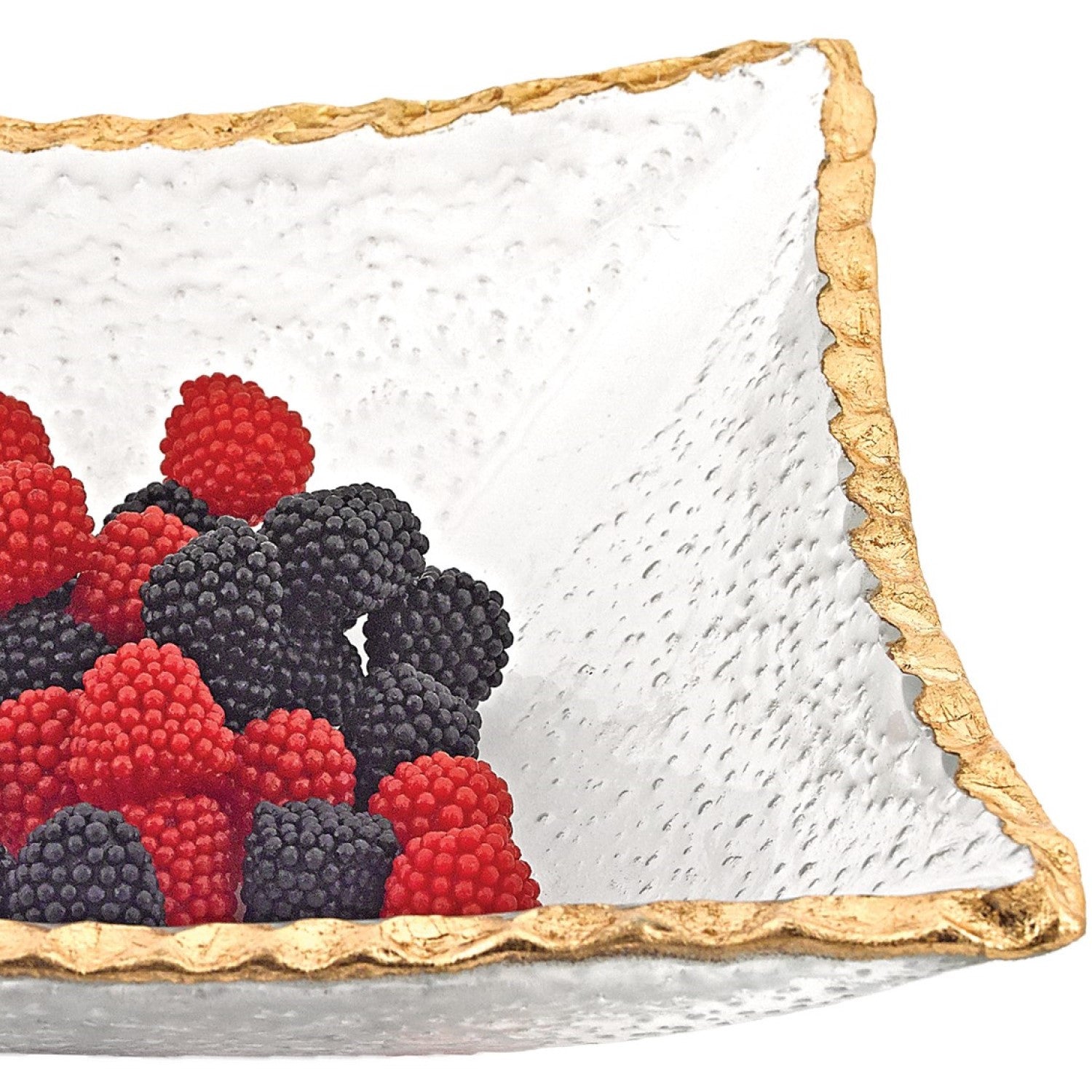 7 Hand Decorated Edge Gold Leaf Square Candy Or Serving Bowl Default Title