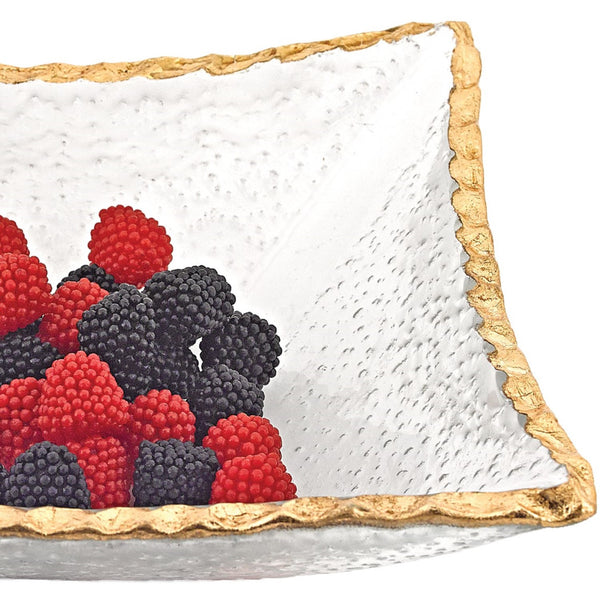 7 Hand Decorated Edge Gold Leaf Square Candy Or Serving Bowl Default Title