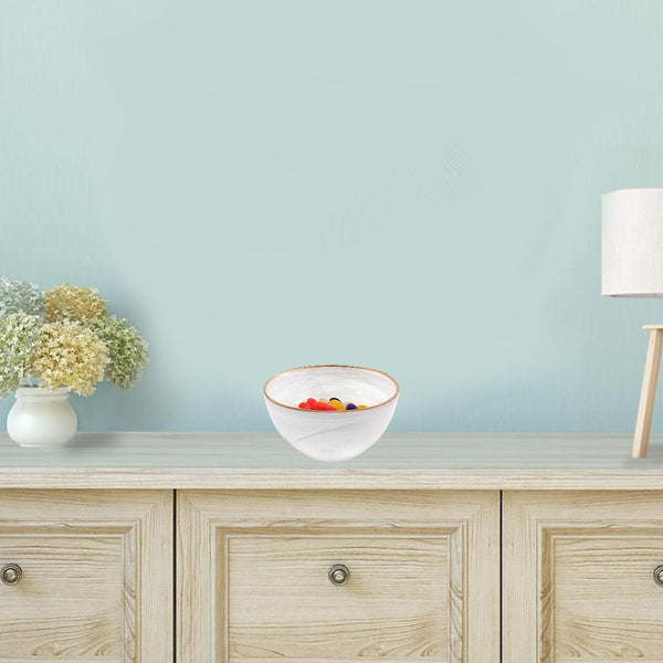 6" White And Gold Glass Default Title