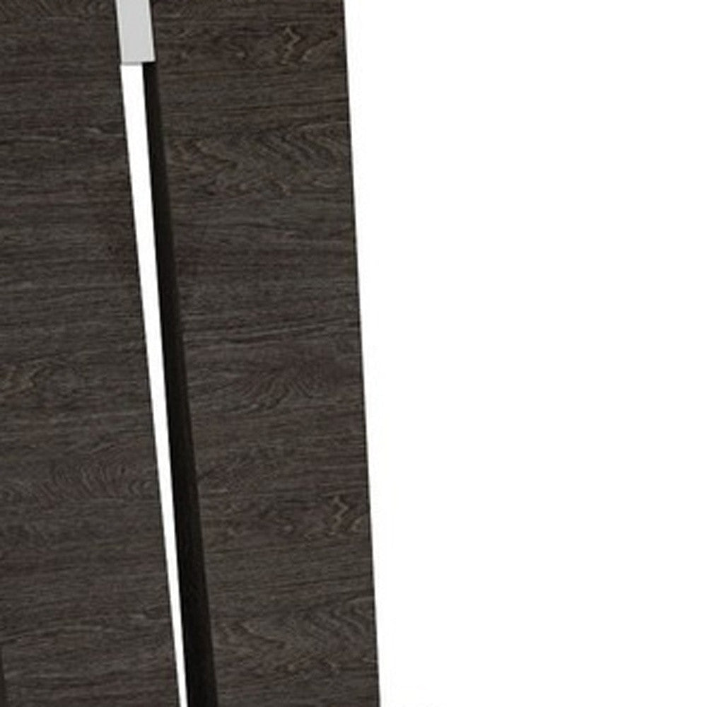 Set of Two Gray And Dark Brown Upholstered Dining Side Chairs - Kitchen & Dining
