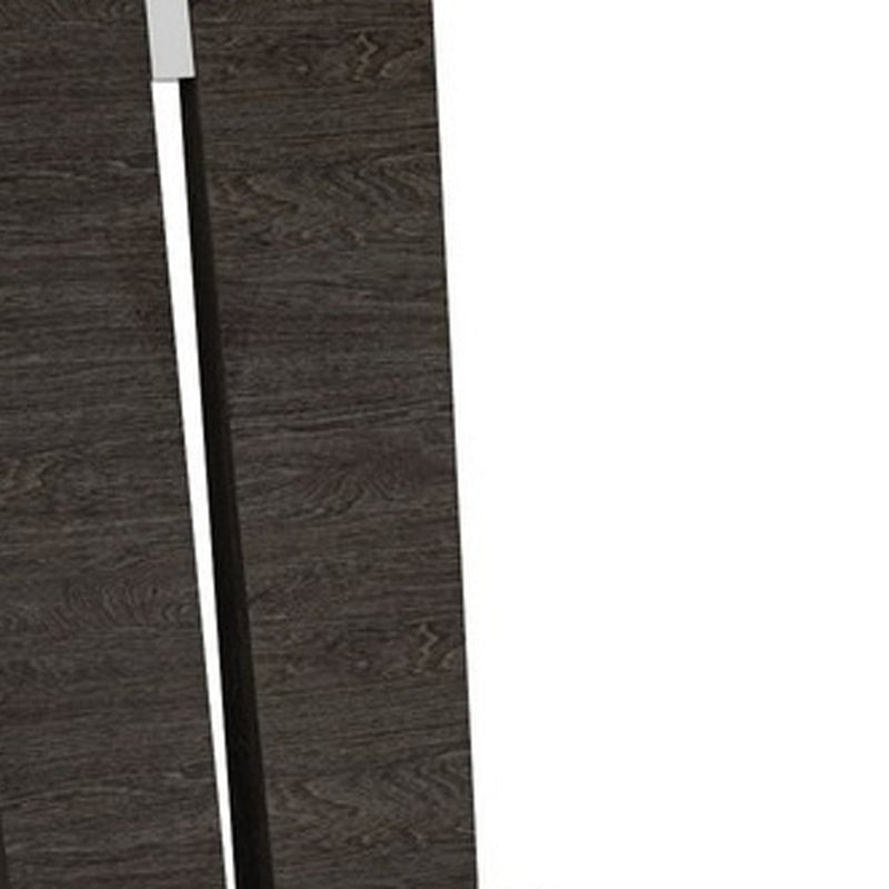 Set of Two Gray And Dark Brown Upholstered Dining Side Chairs - Kitchen & Dining