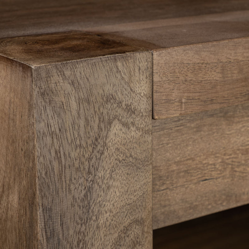 Brown Solid Wood Kitchen Island With Two Tier Smooth Counter Top - Kitchen & Dining