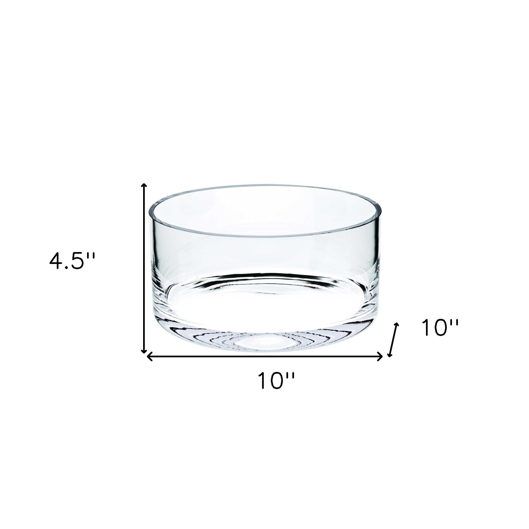 10" Mouth Blown Crystal European Made Crystal Bowl - Kitchen & Dining