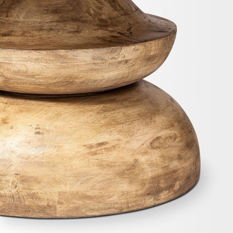 60" Natural Rounded Solid Wood Pedestal Base Dining Table - Kitchen & Dining
