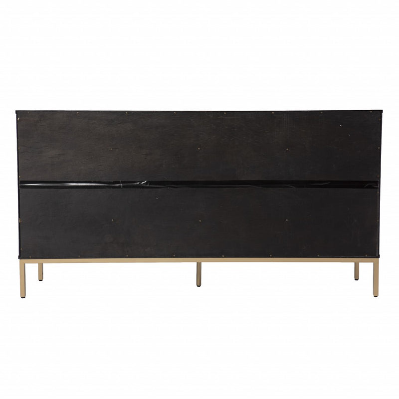 Black and Gold Harlequin Sideboard Storage Cabinet - Kitchen & Dining