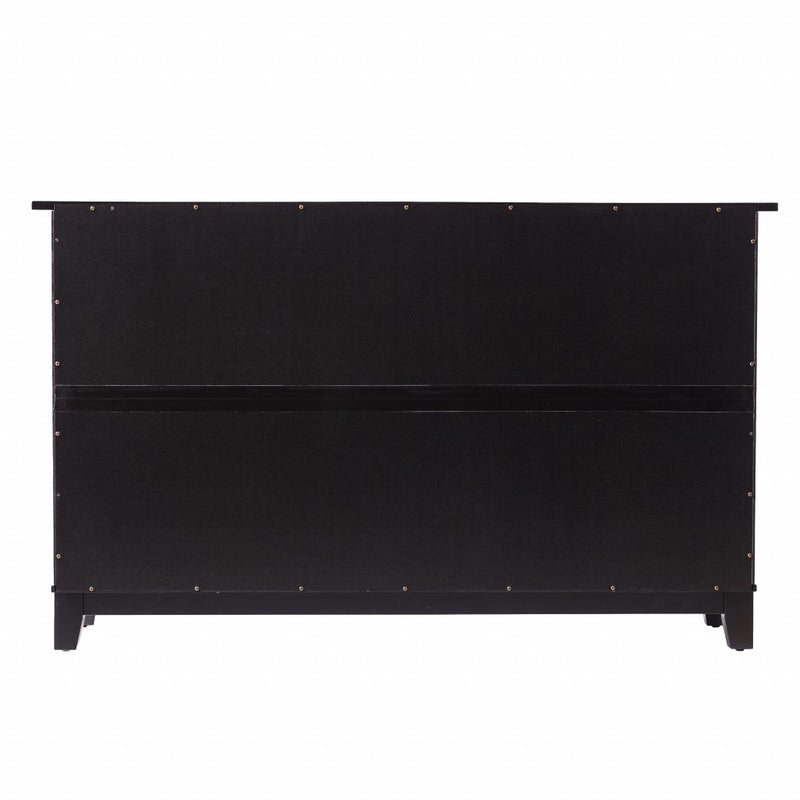 50" Black Solid Wood Two Drawer Sideboard - Kitchen & Dining