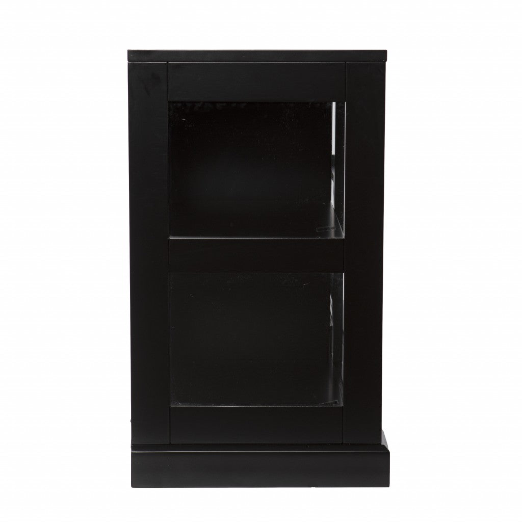 48" Black Sideboard with Two Glass Sliding Doors - Kitchen & Dining
