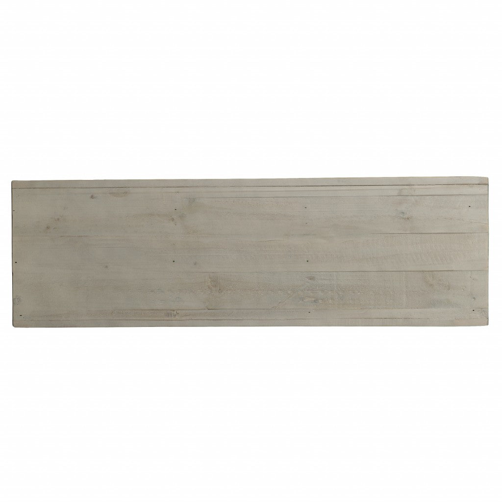 40" White Carved Geometric Sideboard with Two Doors - Kitchen & Dining