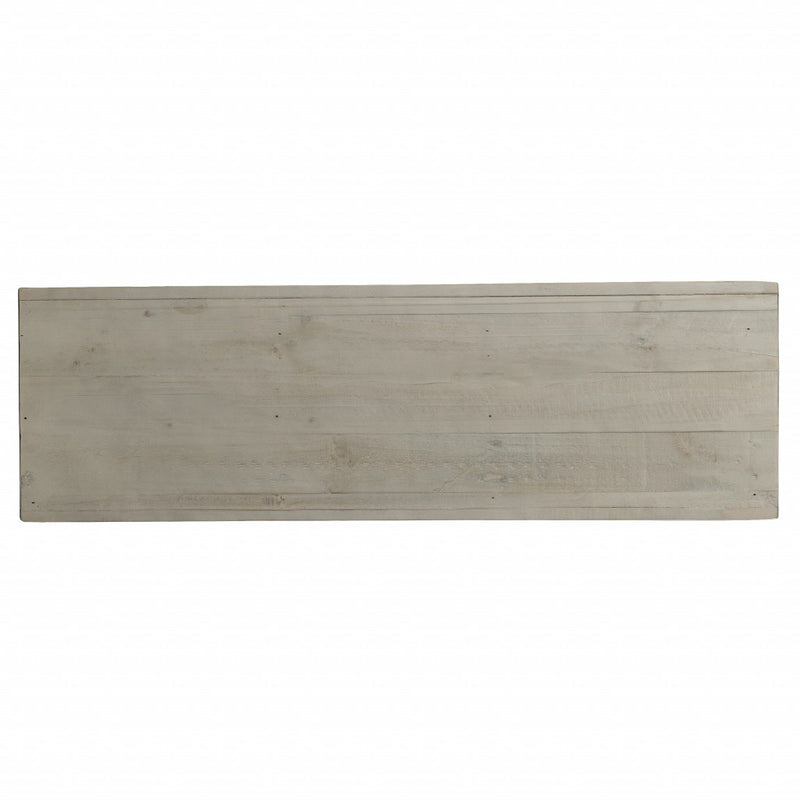 40" White Carved Geometric Sideboard with Two Doors - Kitchen & Dining