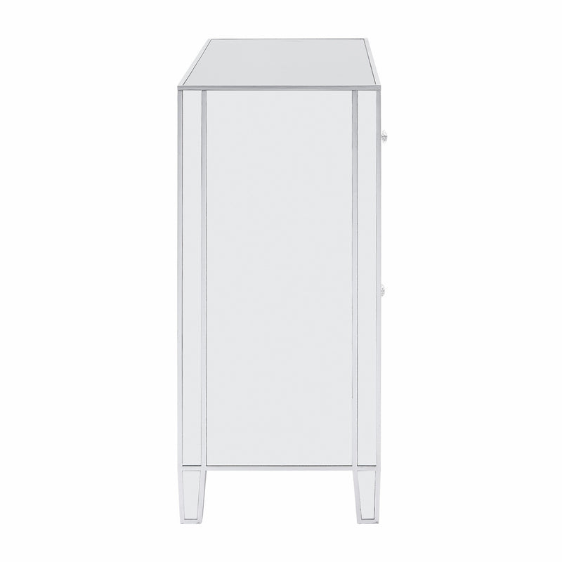 40" Silver Glass Three Drawer Sideboard with Three Doors - Kitchen & Dining