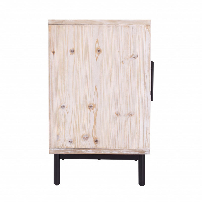Modern Farmhouse Rustic Natural Accent Storage Cabinet - Kitchen & Dining