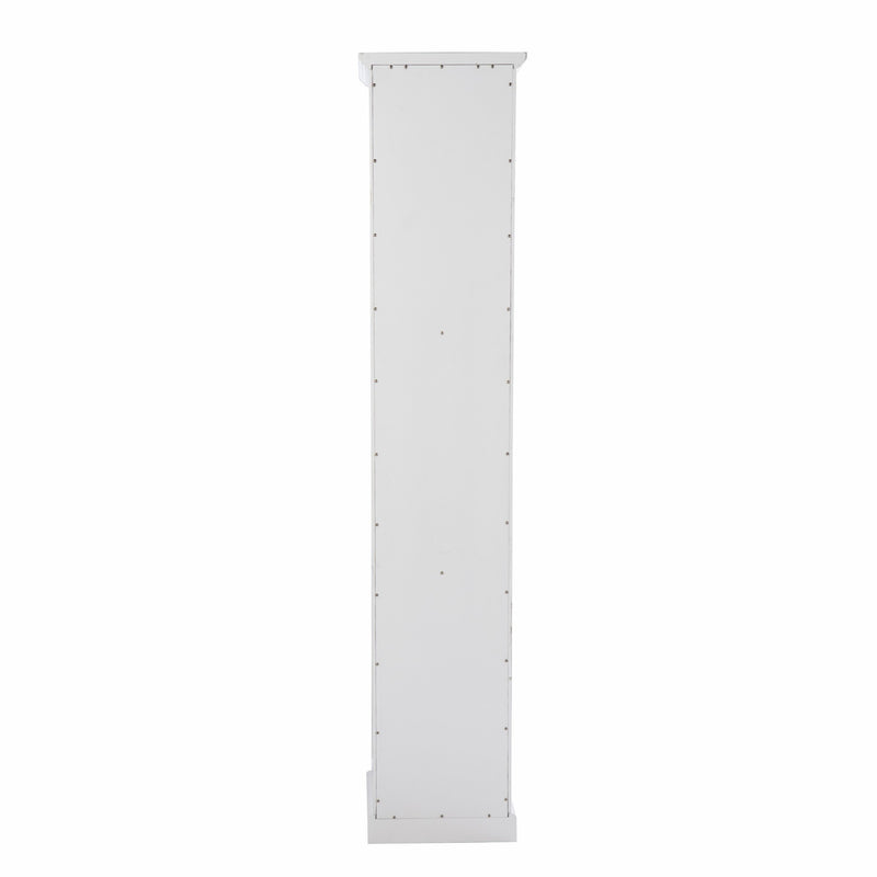 White Cornice Molding Curio with Glass Door - Kitchen & Dining