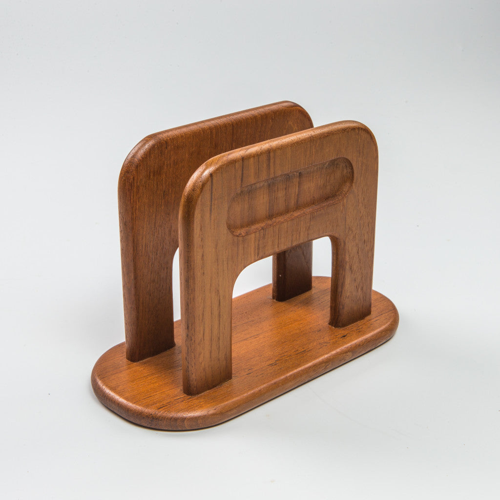 8" Brown Solid Wood Napkin Holder - Kitchen & Dining