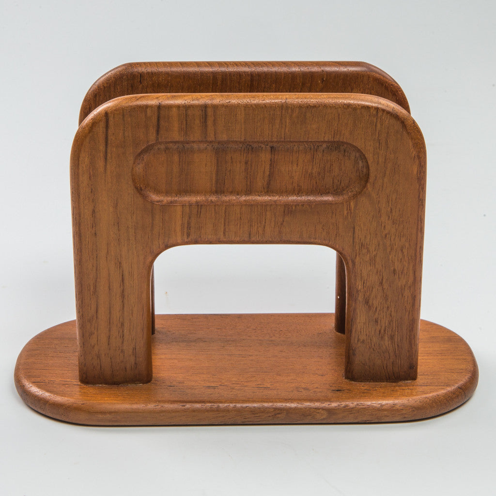 8" Brown Solid Wood Napkin Holder - Kitchen & Dining